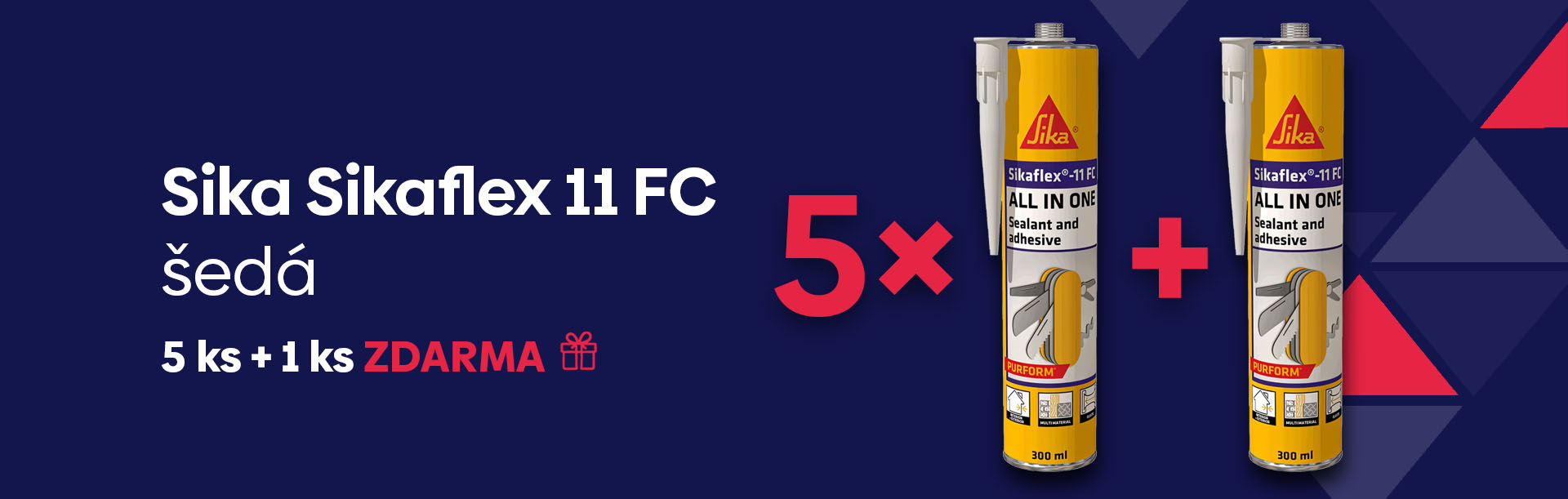 Akcia 5+1 zdarma na SIka Sikaflex, šedý